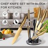 Gold Knife Set，8Pcs Golden Titanium Stainless Steel Dishwasher Safe Kitchen