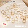 GAUEIOUR 25 Pcs Gold Stackable Rings Set for Women, Simple