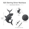 KiiKii Shark Necklace 925 Sterling Silver Shark Pendant Chain Ocean