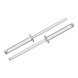 sourcing map 100Pcs 1/8"x3/4" Aluminum Dome-Head Blind Rivets, Open-End Type Blind Rivets for DIY, Sheet Metal, Automotive Repairs, Furniture, Boat, and Duct Work (Silver)