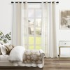 Topfinel Transparent Eyelet Curtains, Voile Curtains with Stripes, Decorative Curtain