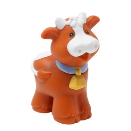Fisher-Price Replacement Part for Collectible Little People Farm Barn Animal Barnyard Pals Playset 72507 - Replacement Brown and White Cow Figure