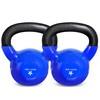 Yes4All 15 lb - Pair Kettlebell Vinyl Coated Cast Iron