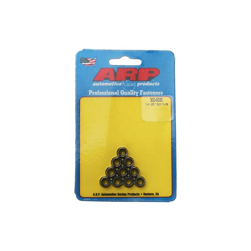 ARP 3008330 Stainless Steel 1/4-28 12-Point Nuts - Pack of
