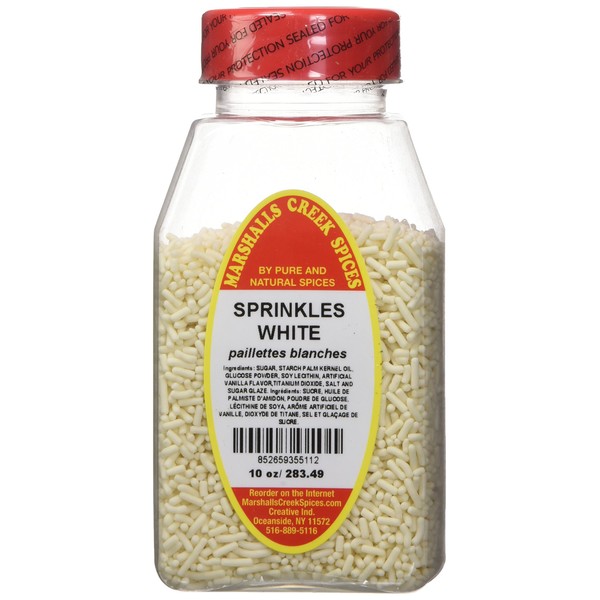 Marshalls Creek Spices Sprinkles White, 10 Ounce