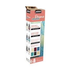 Pébéo Fantasy Prisme Starter Set - Colours with Fantastic Effects, Ideal for Jewellery Creations, Many Surfaces - 6 x 20 ml Colour Bottles White, Cherry Blossom, Caribbean Blue, Turquoise, Onyx, Old