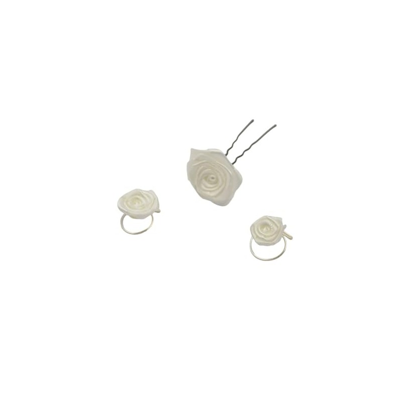 Girls Cream 13-Piece Set Roses Curlies Bridal Wedding