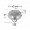 ElekTek 100mm Light Fitting Lamp Kit with Strap Bracket with