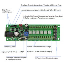 Evemodel PCB012 1set Power Distribution Board Self-adapt Distributor HO N O LED Street Light Hub DC AC Voltage Train Power Control