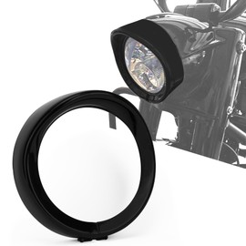 PSLER 7’’ Headlight Headlamp Bezel Trim Ring Visor Decorate Trim Cover Ring for Touring Street Glide Electra Glide Road King Softail Dyna Fatboy Trike
