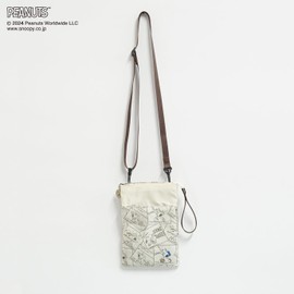 Peanuts PND49301H Cream Sacoche Base Ball Pattern Off White