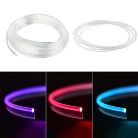 Fiber Optic for Car Interior Light, 197 Inch 3mm Transparent Skirt Side Glow Light Guide Cable, Car Ambient Lighting Extension Fiber Optic with Skirt