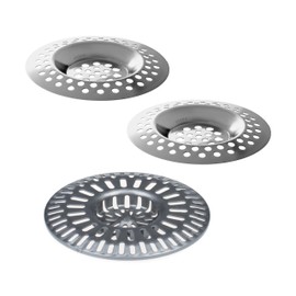 Drenaje de ducha para el cabello, coladores de fregadero de acero inoxidable y plástico, cubiertas de drenaje para tina de 2.83 y 3.10 pulgadas, tapones para el cabello, 3 unidades, protectores de drenaje para baño, cocina y lavandería