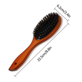 Soft Boar Bristle Hair Brush for Thin & Fine Hair, Professional Round Hair Brush for Women, Men & Children, Improve Hair Texture, Restore Shine, Soft Bristle Hair Brush for Slick Back Styles