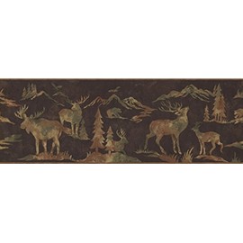 Wildlife Outdoors Moose Cabin OA8153B Wallpaper Border
