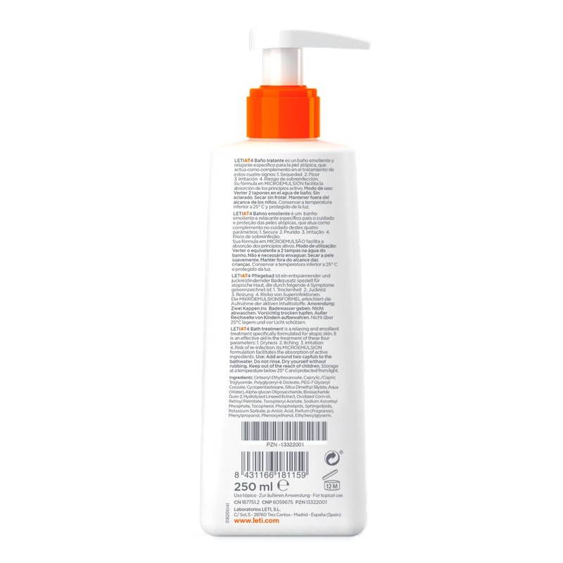 LETI AT4 Shower and Bath Gel - Mild Moisturising Cleansing