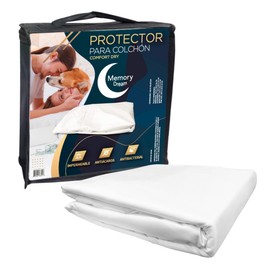 Memory Dream, Protector de Colchon Impermeable Confort Dry, Ultra Delgado, Silencioso, Secado Rapido, Ajustable hasta 45cm, (Matrimonial) Cubre colchon, colchon matrimonial