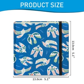 Small Square 5x5" 80gsm Mini Notebooks Blank Pages Sketchbooks Travel Journal Pocket Hardcover Paint Writing Notebook Blank Diary Memo Planner Sketchbook Fabric Cover, Bird