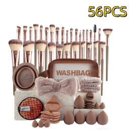 Pinceles Y Herramientas De Maquillaje Profesionales 56 Pcs