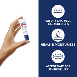 Aquaphor Lip Repair Lip Ointment for Extremely Dry, Chapped and Cracked Lips, Formulated with Panthenol and Vitamins C and E, Fragrance Free, Non Comedogenic Lip Balm, 10mL