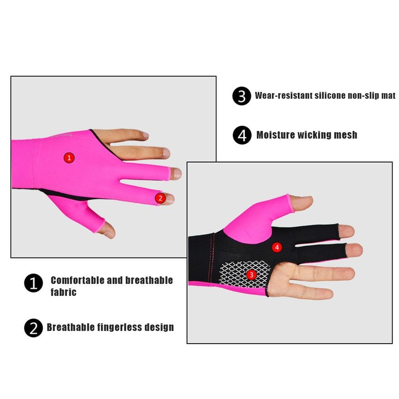 Billiards Gloves Three Finger Gloves Anti Skid Glove Snooker Billiard