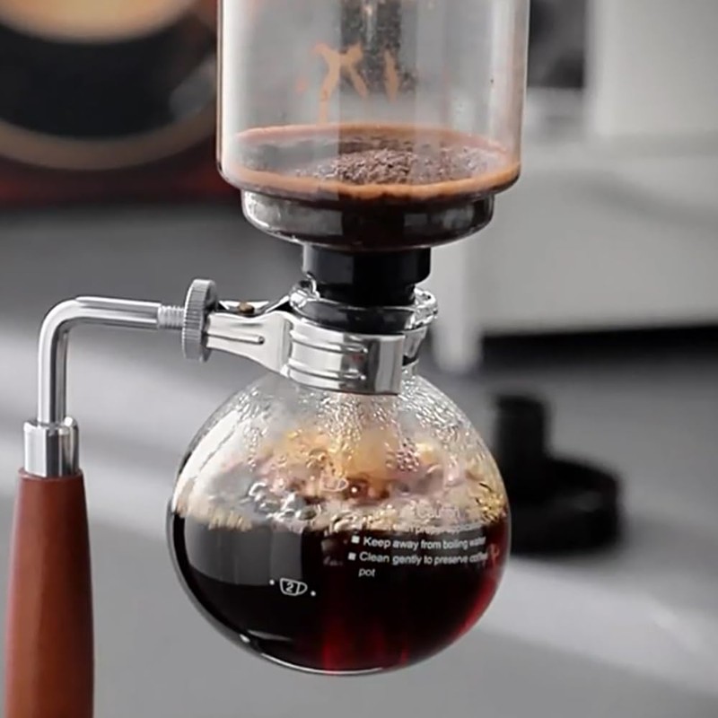 TAMUME Rustic 5 Cup Wooden Handle Siphon