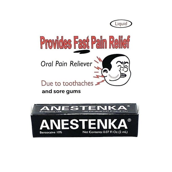 Anestenka Liquid Oral Pain Reliever Due to Toothaches or Sore Gums 2-Pack