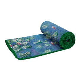 Large Oversized Microfiber Beach Towel - 40x63 Inches, Sand-Free, Quick-Drying, Ultra-Soft, Ideal for Travel, Pool, Yoga, and Camping - Includes Matching Drawstring Travel Pouch, Monet Water Lilies