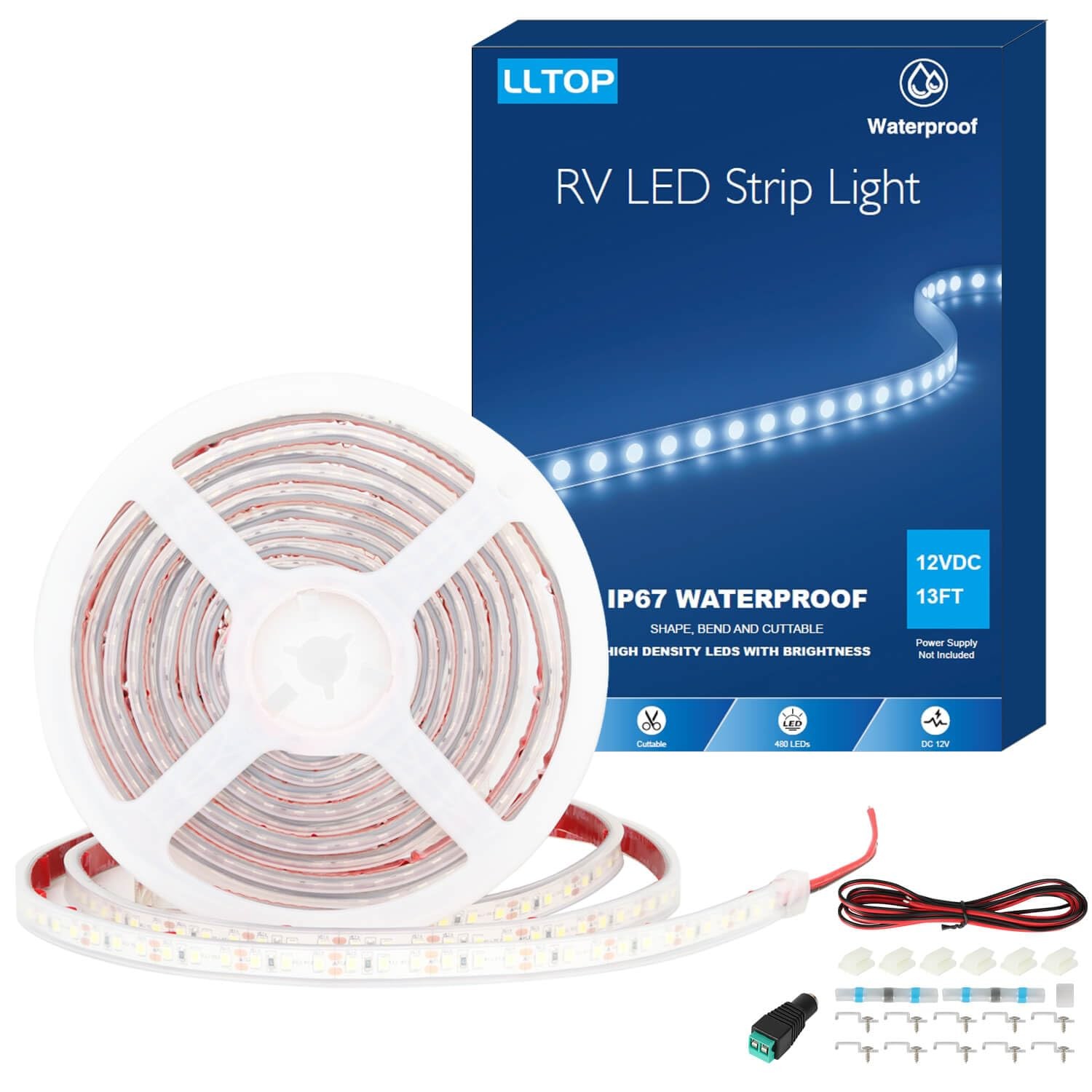 LLTOP RV Awning Lights 12vdc 13ft/4m Blue LED Strip Camper Light ...