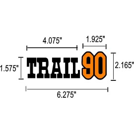 Honda CT90 1974 K5  Trail 90 Airbox Decal, Trail 90 Sticker, Graphics  Orange 90