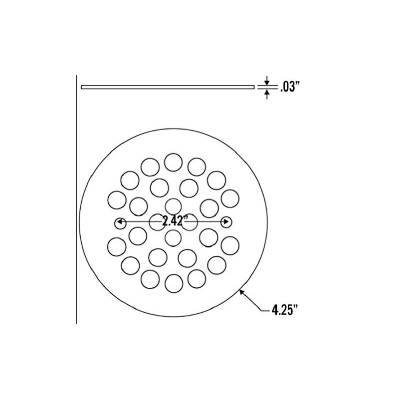 4-1/4" Round Shower Grate Drain Strainer Replacement Cover Matte Black