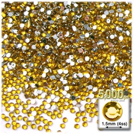 5,000pc Rhinestones Round 1.5mm Tiny for Nails - Flatback Orange