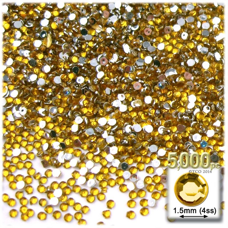 5,000pc Rhinestones Round 1.5mm Tiny for Nails - Flatback Orange