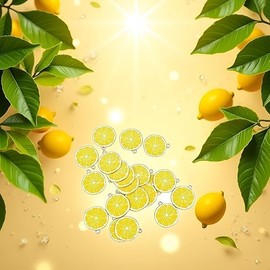 20Pcs Yellow Lemon Fruit Enamel Lemon Charms Pendant Beads for DIY Jewelry Making Bracelet Necklace Charms Beading and Jewelry Making