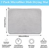 2 Pack Microfiber Dish Drying Mat,24*17 inch Absorbent Dish Drainer