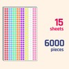 6000 Pieces - 8mm Coloured Dot Stickers, Sticky Dots Labels