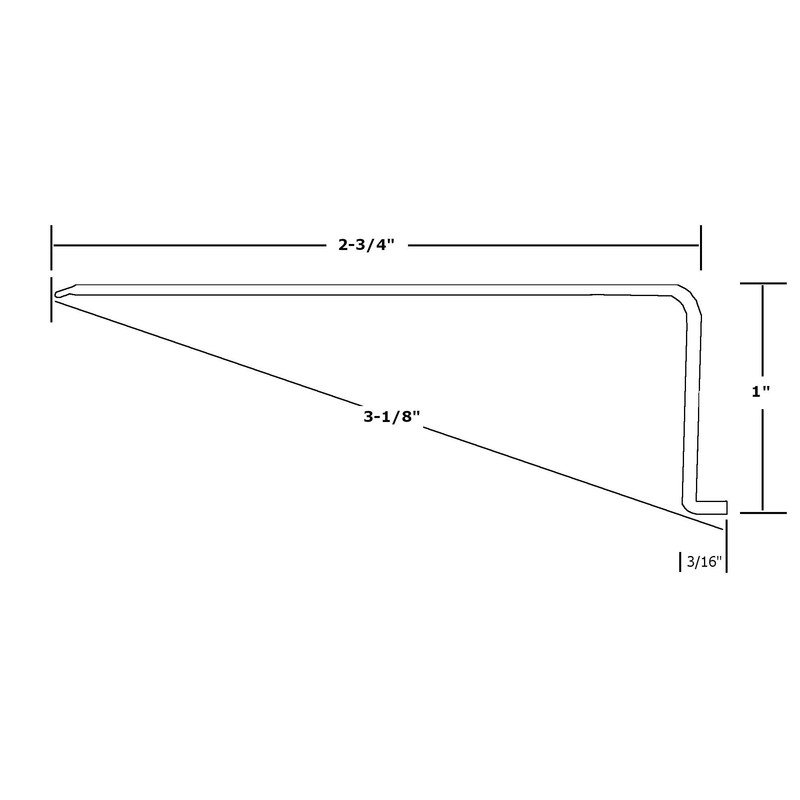 Ribbed Under Cabinet Acrylic Replacement Lens L-Shape Width 2-3/4 x