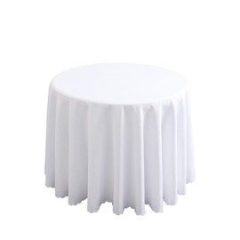 FANIVIN Polyester Tablecloth Table Linen Coffee Table Kitchen Table Cover Table Cloth Round Simple Style White Diameter 220 cm