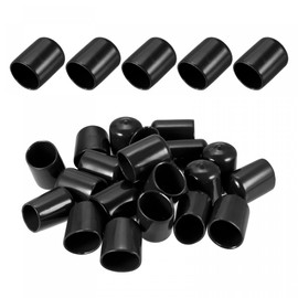 sourcing map Pack of 50 18 mm Protector Rubber End Caps Cover for Screw Furniture Pipe Black