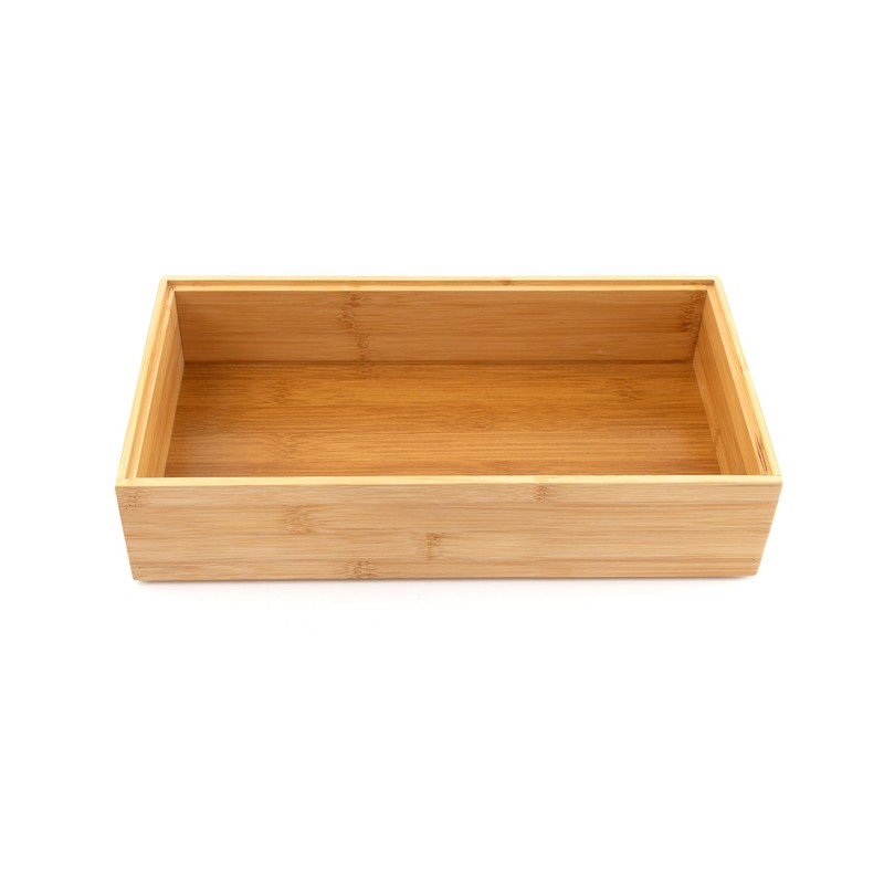 Hanseküche Bamboo Storage Boxes, Set of 2, Wooden Organiser Boxes,