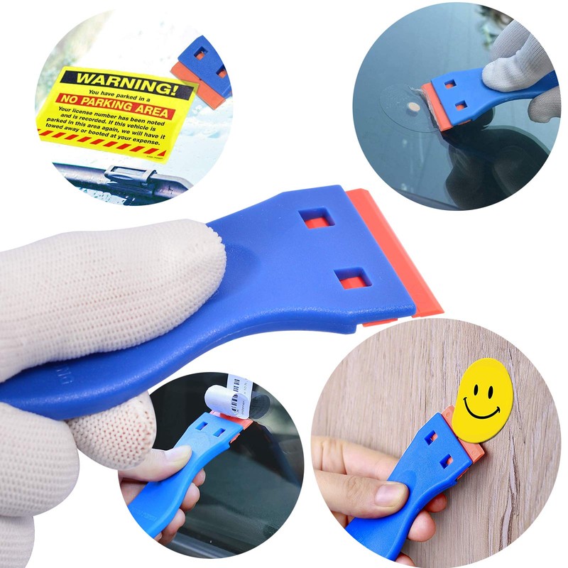 2pcs 1.5” Plastic Razor Scraper with Comfort Handle, Multipurpose Double