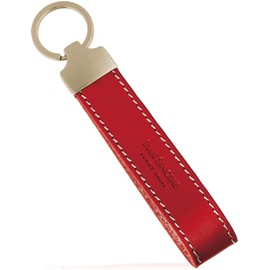 BLUE SINCERE IKH2 Key Chain, Genuine Leather, Italian Leather, Men's, Strap Type, Keyring, Key Charm, Key Clip, vermillion red