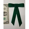 EmilyRose Couture Large Velvet Hair Bow Collection (Barrette, Dark Green)
