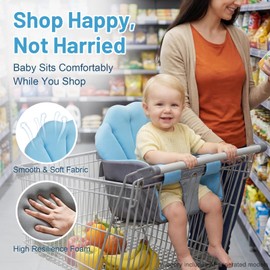 Portable Shopping Cart Cover for Baby with Easy Install, Breathable & Supportive High Chair Cover for Restaurant Seats, Universal Fit Grocery Cart Cover for Baby, Machine Washable Park Swing Insert