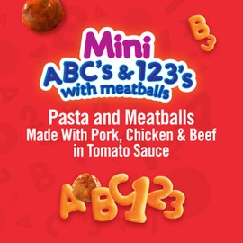 Chef Boyardee Mini-Bites Spaghetti Rings & Meatballs, Mini ABC’s & 123’s with Meatballs