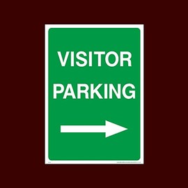 Visitor Parking Right Plastic Sign (P14) - No Parking, Private Property, Visitor, Customer, Car Park, Reserved