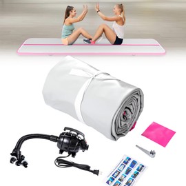 Inflatable Air Gymnastics Mat Training Mats 4 inches Thickness Gymnastics Tracks, With Shock-Absorbing Anti-Slip, for Home Use/Training/Cheerleading/Yoga/Water with Pump