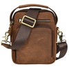 House of Luggage Herren Vintage Leder Multi-Fach Crossbody Bag HLG278