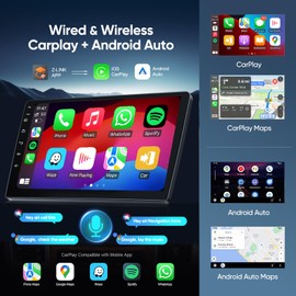 Car Stereo Radio for Toyota Tacoma 2005-2015 9 inch Touch Screen with Wireless Carplay/Android Auto / Android12 / FM RDS/GPS Navigation/HD Backup Camera