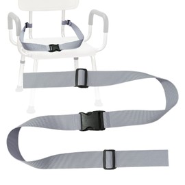 Elderly Shower Chair Seat Anti-Slip Belt, Universal Bath Bench Protection Strap Nursing Care Supplies for Disabled Patient Bedridden (1.9" W, Grey)